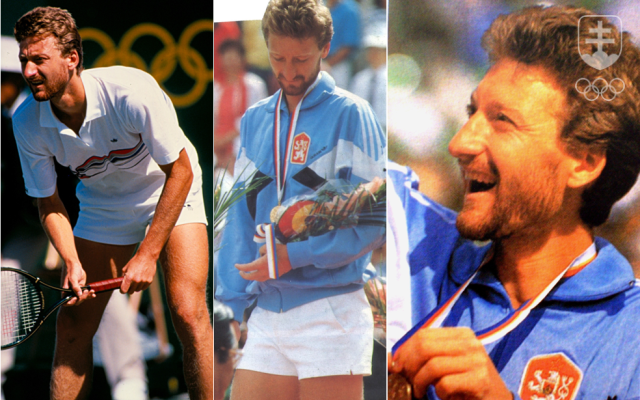 Miloš Mečíř a tri fotografické pripomienky jeho olympijského triumfu v tenisovej dvojhre v Soule 1988.