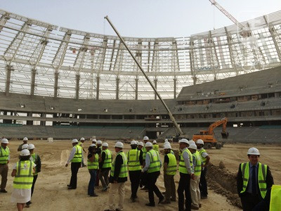 Výstavba hlavného štadióna v Baku. FOTO: JOZEF LIBA