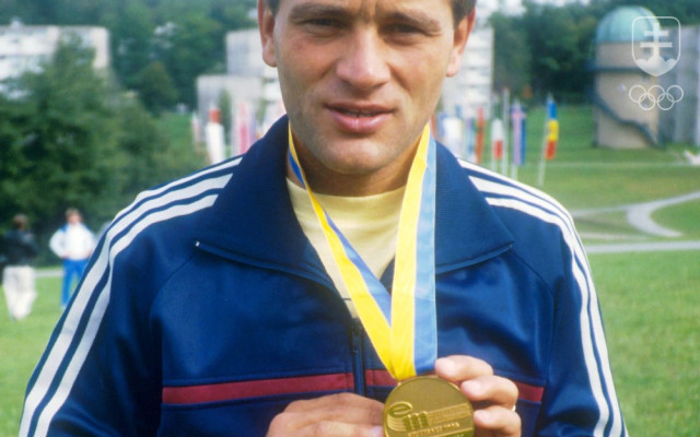 Pribilinec so zlatom z majstrovstiev Európy 1986.
