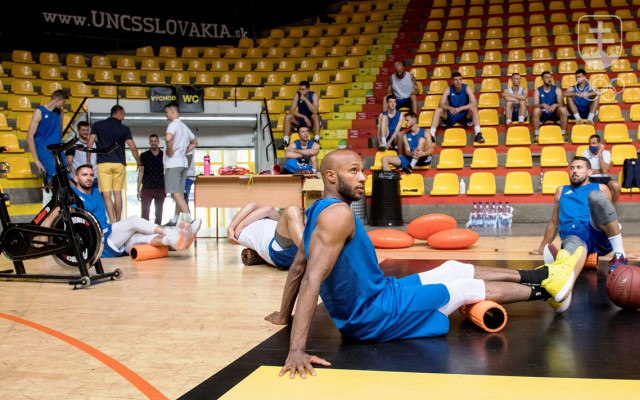 Momentka z júlového sústredenia reprezentačného tímu basketbalistov Slovenska.