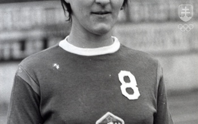 Jana Kuťková v reprezentačnom drese ČSSR v roku 1975.