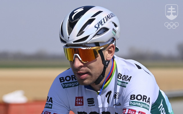 Peter Sagan na trati pretekov Miláno - San Remo.