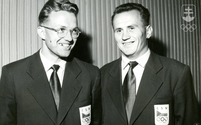 František Reich (vľavo) s "parťákom" z dvojskifu Albertom Krajmerom pred OH 1956 v Melbourne. Spoločne získali dve medaily na európskych šampionátoch.