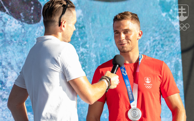 Jakub Grigar prišiel osláviť medailový úspech na Olympijský festival do Šamorína.