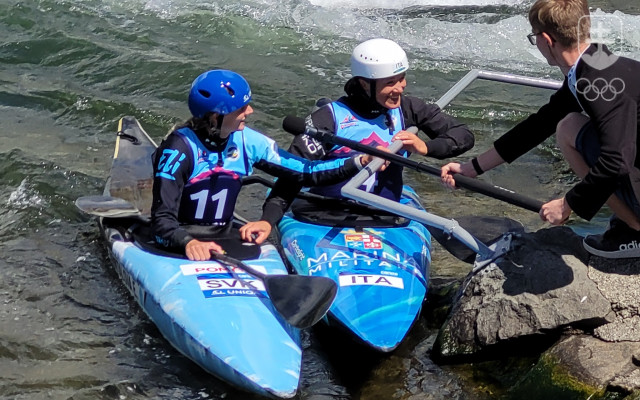 Eliška Mintálová, Stefanie Hornová na ME vo vodnom slalome v Liptovskom Mikuláši. 