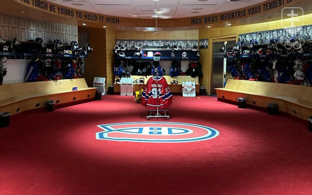Pohľad do šatne Montrealu Canadiens