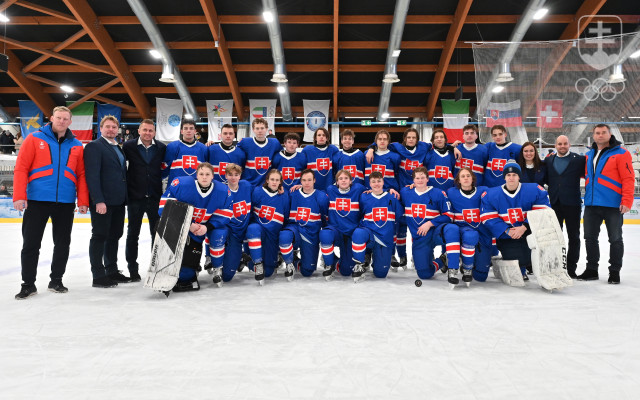 Hokejová reprezentácia chlapcov do 17 rokov na EYOF 2023 v Udine.