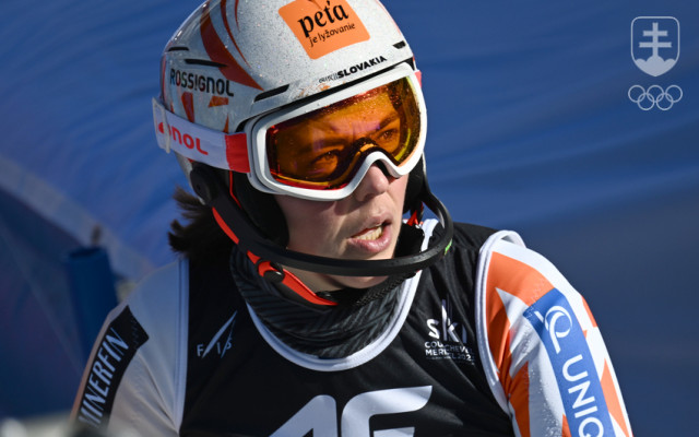 Petra Vlhová v cieli slalomu na MS.