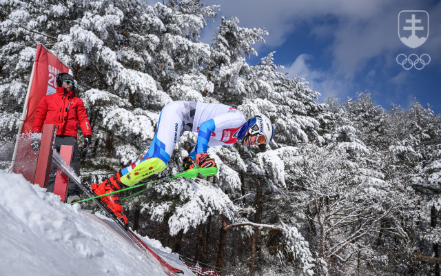 Daniel Palič na štarte kombinačného slalomu na ZOH mládeže v Kangwone. 