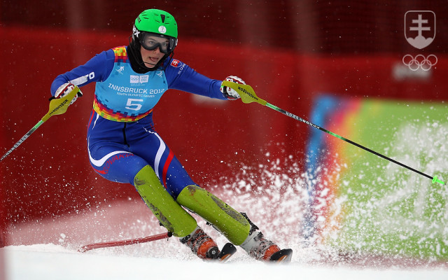 Petra Vlhová na slalomovej trati počas ZOH mládeže 2012 v Innsbrucku. 