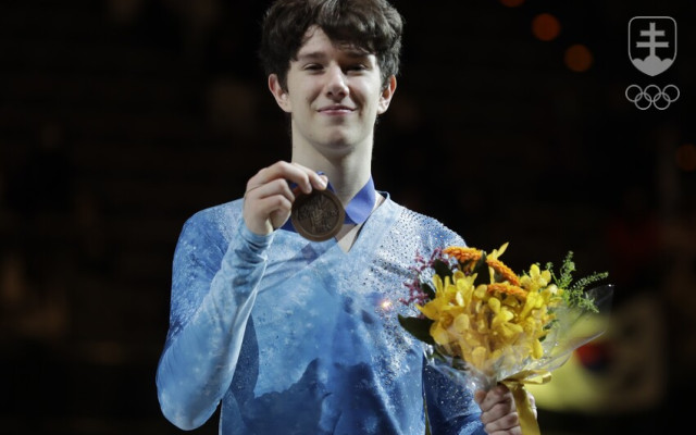 Adam Hagara s bronzovou medailou.
