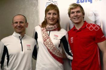 Traja naši úspešní olympionici zo Soči - Martin Bajčičák, Anastasia Kuzminová a Adam Žampa. FOTO: TASR/PAVEL NEUBAUER
