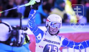 Radosť Petry Vlhovej z tretieho miesta v slalome SP v Lienzi. FOTO: TASR/PAVEL NEUBAUER