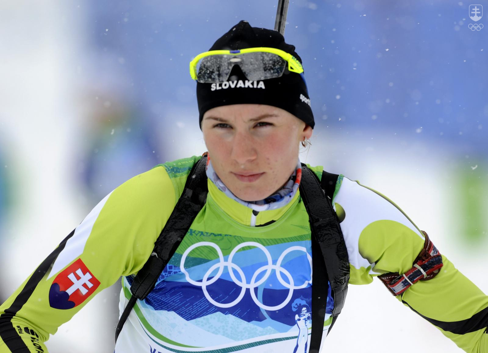 Biatlonistka Anastasia Kuzminová je so ziskom dvoch zlatých a jednej striebornej medaily (vo Vancouvri 2010 zlato a striebro, v Soči 2014 zlato) najúspešnejšou ženou v slovenskej olympijskej histórii. FOTO: ŠTART