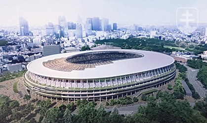 Takto má vyzerať nový Olympijský štadión, ktorý vyrastá presne na mieste pôvodného z roku 1964. FOTO: TOKYO 2020