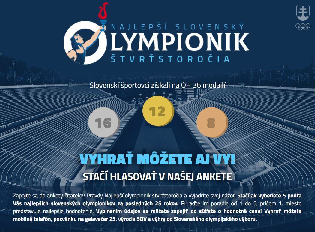 Hlasovaním o najlepšieho slovenského olympionika štvrťstoročia môžete vyhrať atraktívne ceny od SOV