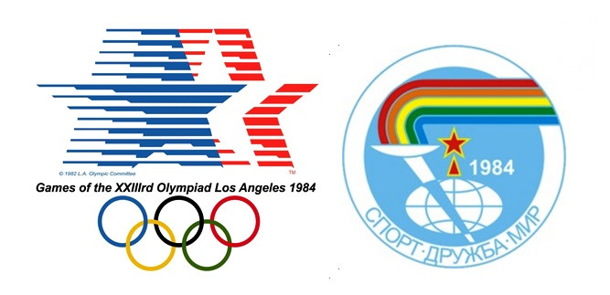 Logá olympijských hier 1984 v Los Angeles a súťaží Družba 1984.
