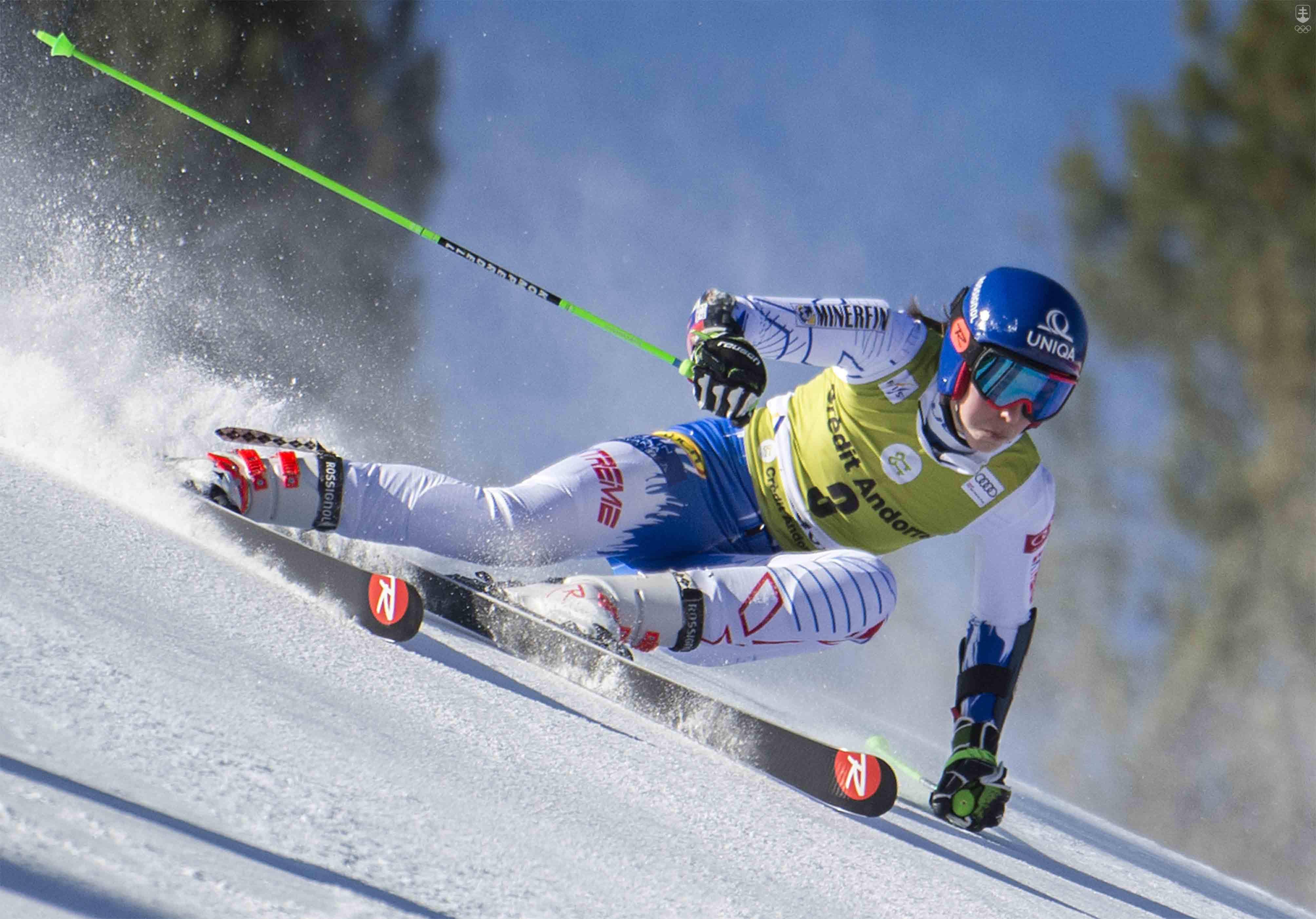 Na snímke slovenská lyžiarka Petra Vlhová počas 1. kola finálového obrovského slalomu Svetového pohára v zimnom stredisku Soldeu v Andorre v nedeľu 17. marca 2019.