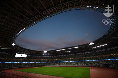 Pohľad do vnútra Národného štadióna v Tokiu.