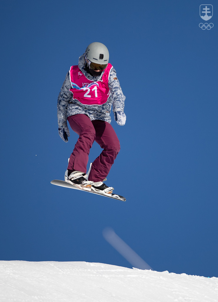 Eva Hanicová v pretekoch slopestyle.
