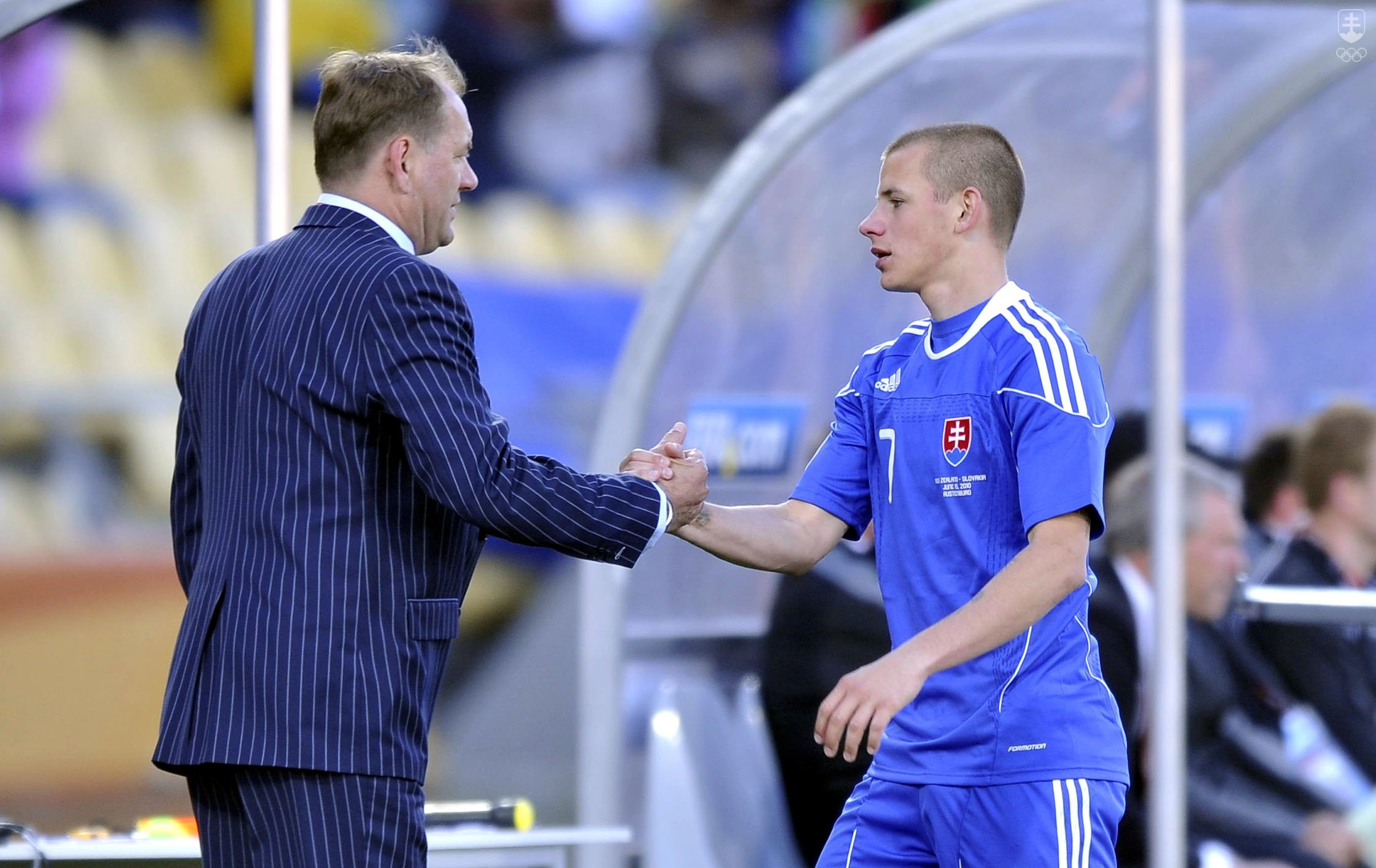 Vladimír Weiss st. so synom Vladimírom počas MS vo futbale 2010.