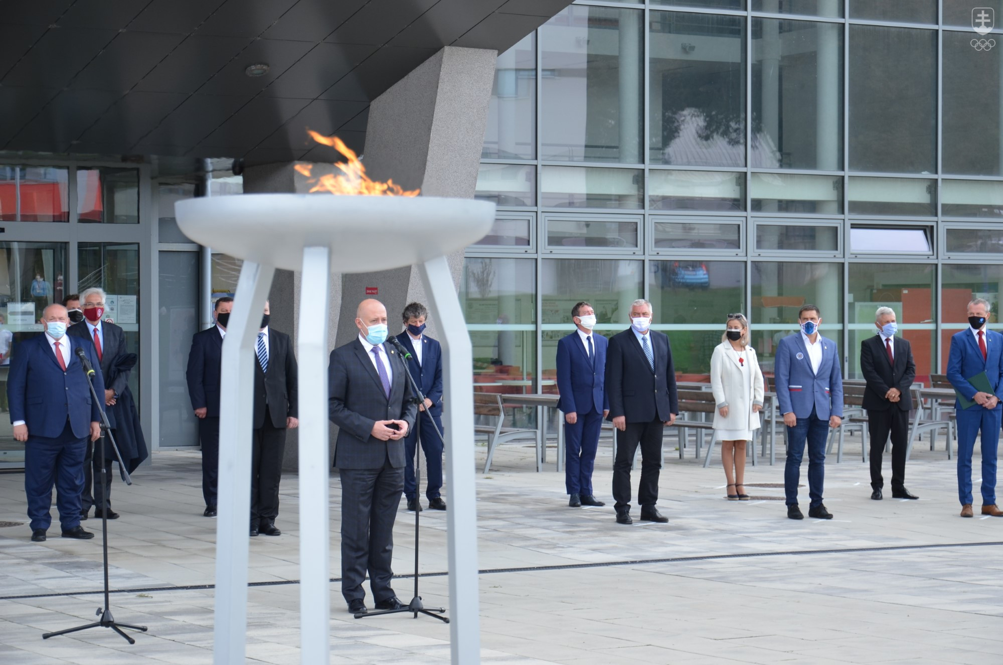 Prezident SOŠV Anton Siekel počas slávnostného príhovoru na otváracom ceremoniáli Letnej univerziády 2020 v Žiline. 
