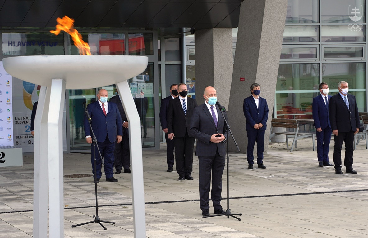 Na fotografii prezident SOŠV Anton Siekel počas prejavu na slávnostnom otvorení Slovenskej univerziády pred niekoľkými dňami v Žiline.