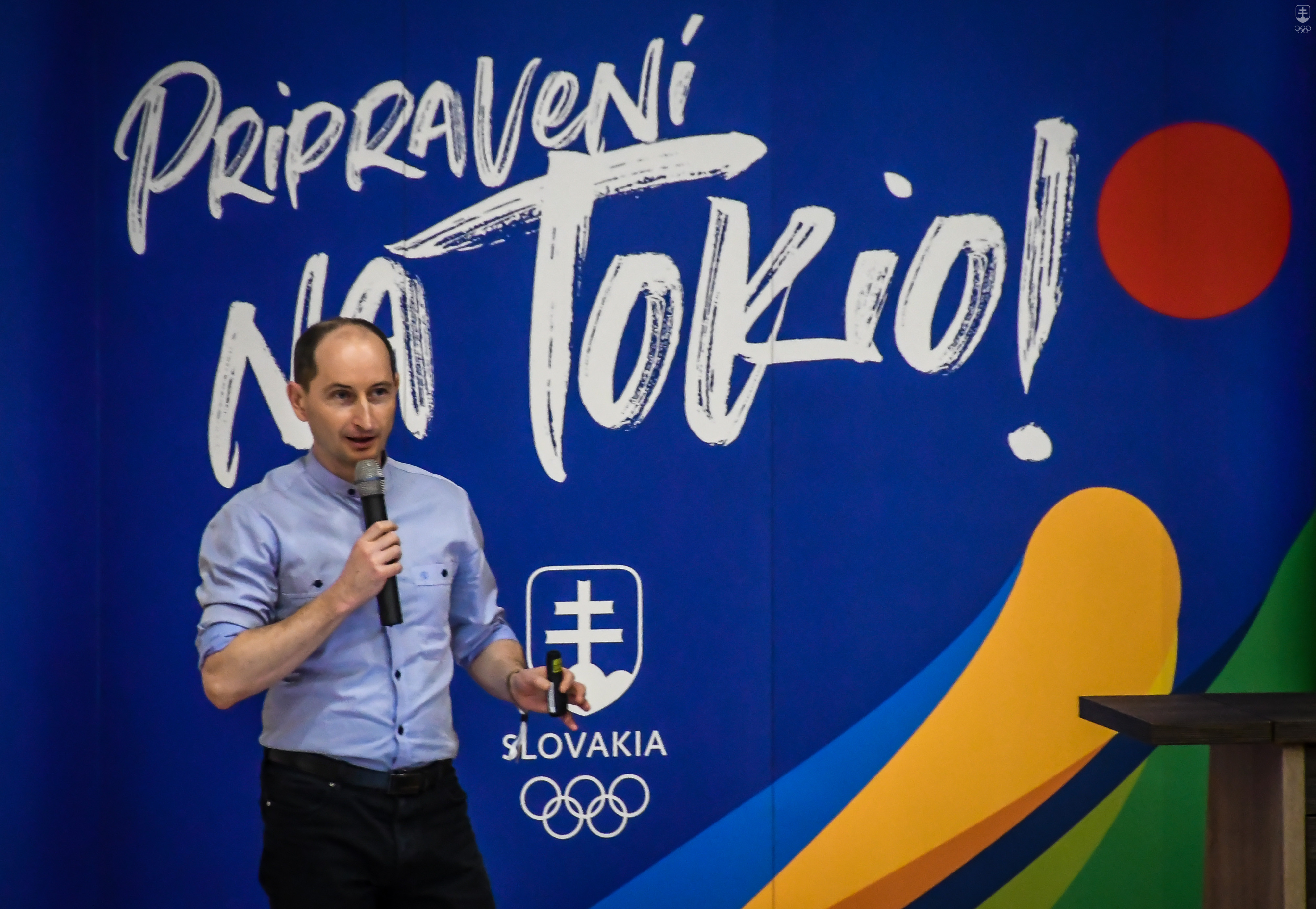Milan Sedliak počas prednášky na seminári SOŠV „Pripravení na Tokio“ v decembri 2019.