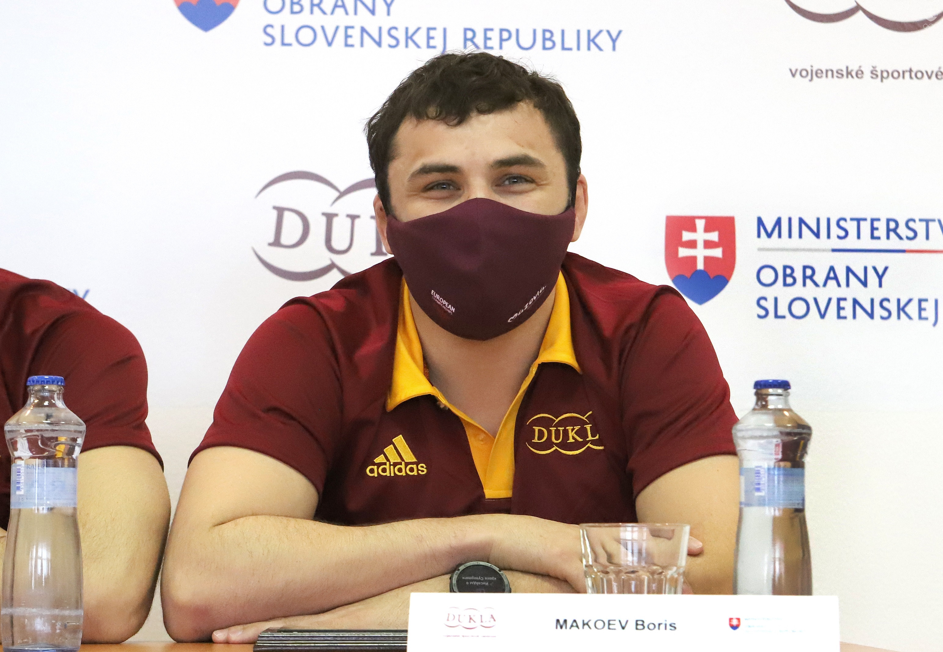 Na snímke slovenský zápasník Boris Makojev počas tlačovej besedy vo VŠC Dukla Banská Bystrica.
