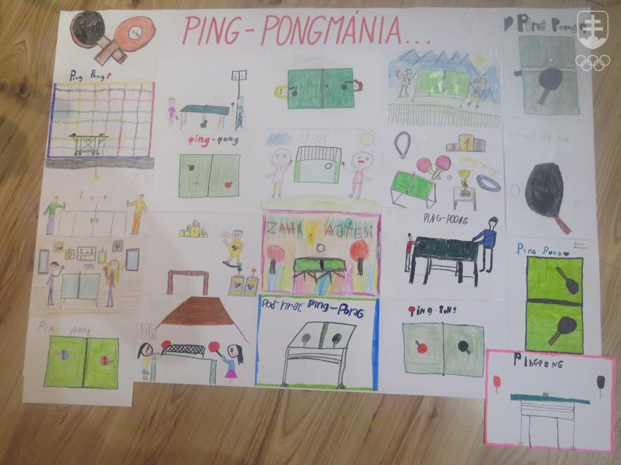 Maľovaná Ping-pongmánia v dielkach detí zo ZŠ a MŠ Vavrečka.