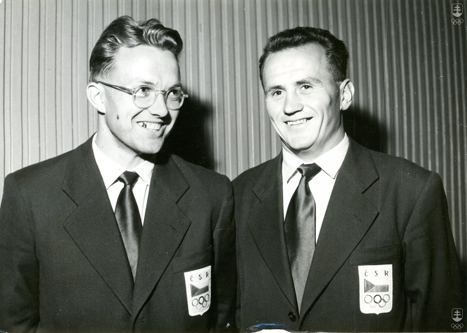 František Reich (vľavo) s "parťákom" z dvojskifu Albertom Krajmerom pred OH 1956 v Melbourne. Spoločne získali dve medaily na európskych šampionátoch.