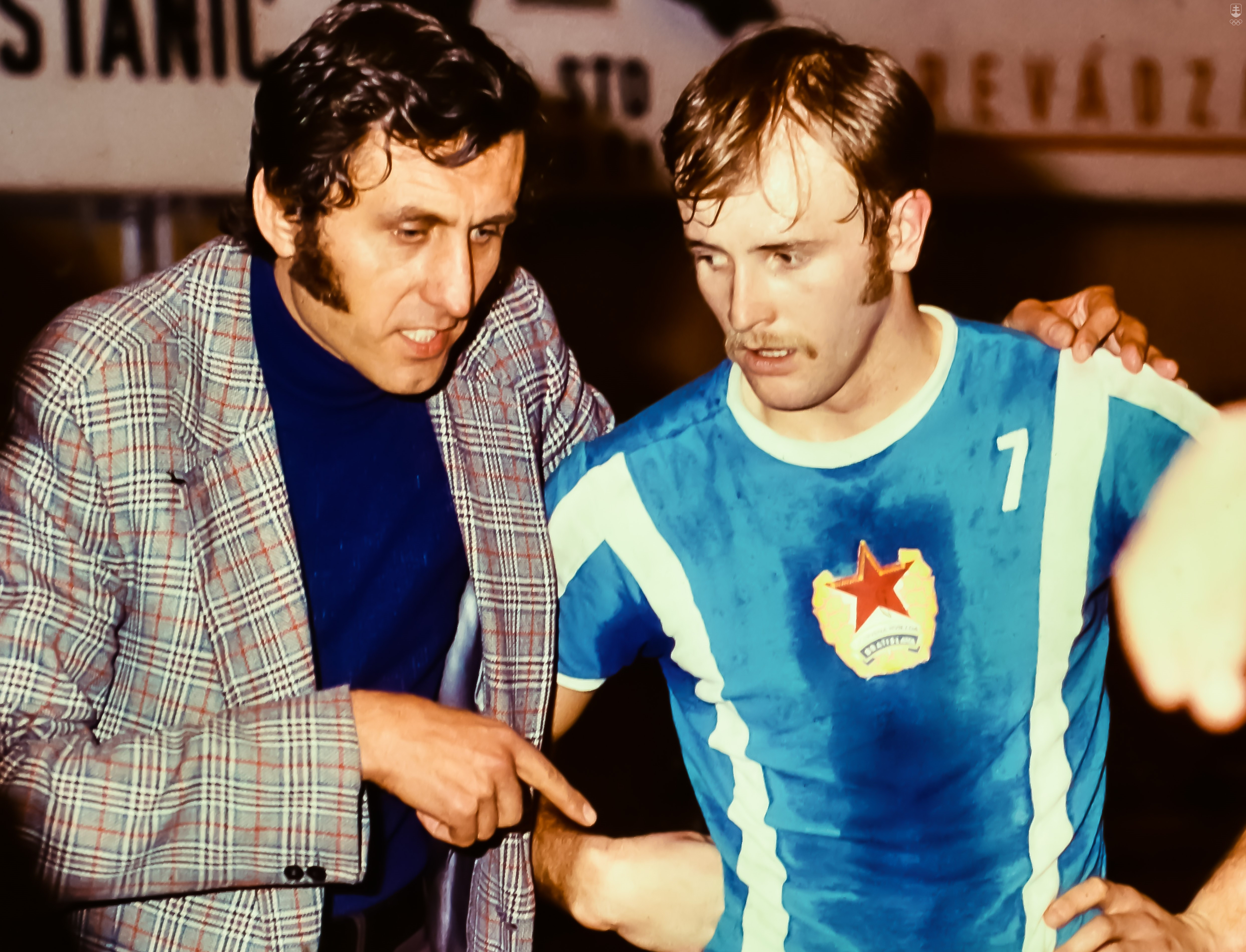 Ján Repák vo svojom najslávnejšom hráčskom období spoločne s trénerom tímu ČH Bratislava Pavlom Schenkom.