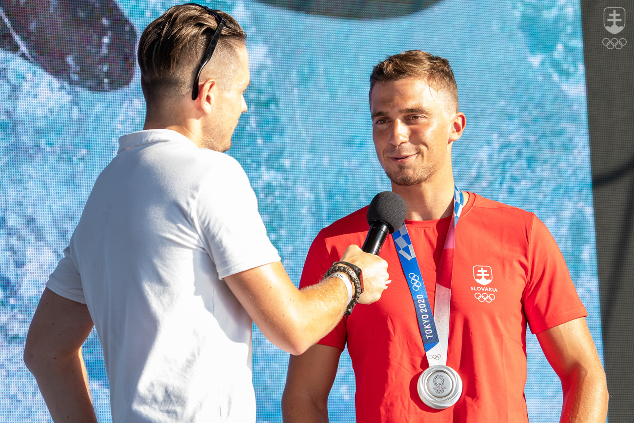 Jakub Grigar prišiel osláviť medailový úspech na Olympijský festival do Šamorína.
