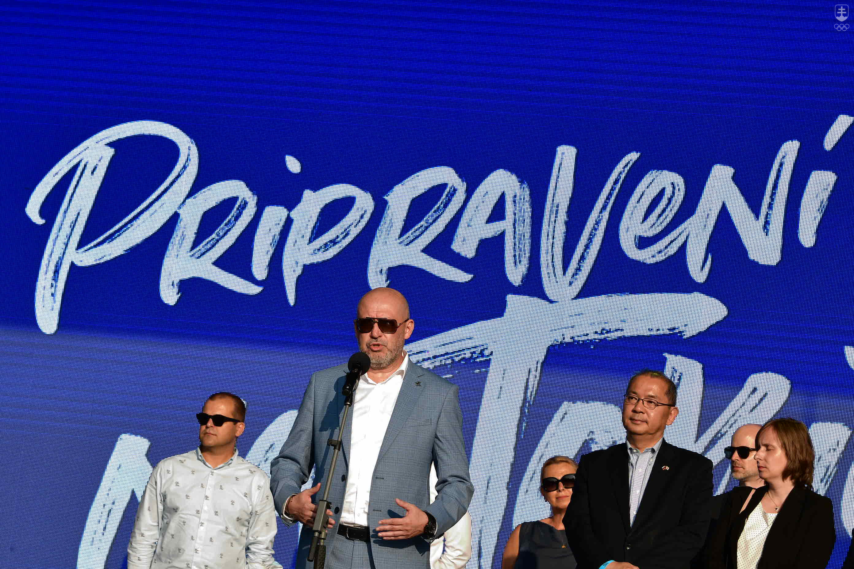 Na snímke prezident SOŠV Anton Siekel počas otváracieho ceremoniálu Olympijského festivalu v Šamoríne