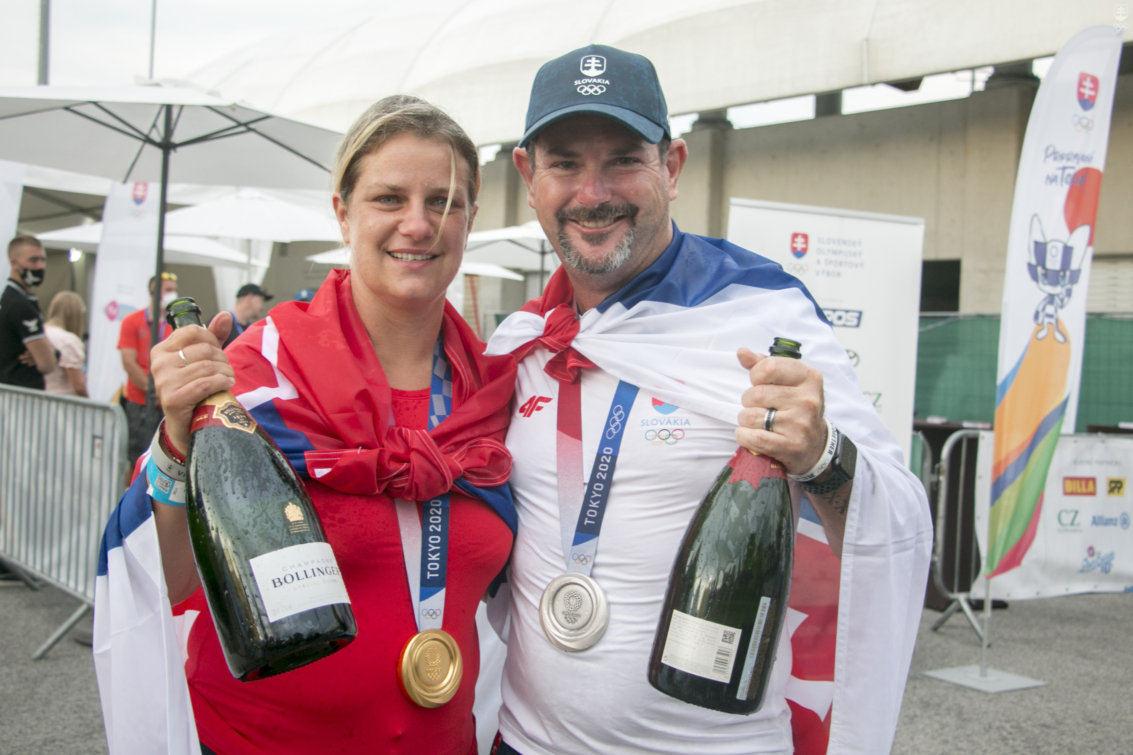 Na snímke olympijská šampiónka Zuzana Rehák Štefečeková a strieborný Rory Sabbatini.