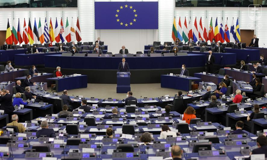 Fotografia zo zasadnutia Európskeho parlamentu.