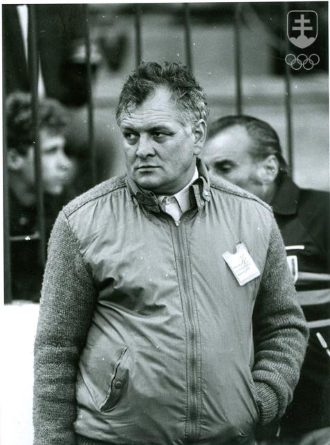 Jozef Mračna v roku 1986 na atletickom mítingu P-T-S v Bratislave.