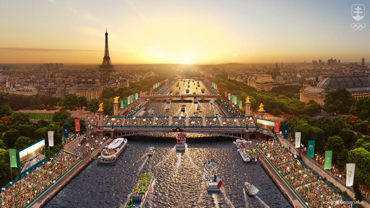 Takto by to malo vyzerať počas otváracieho ceremoniálu OH 2024 na parížskej Seine.