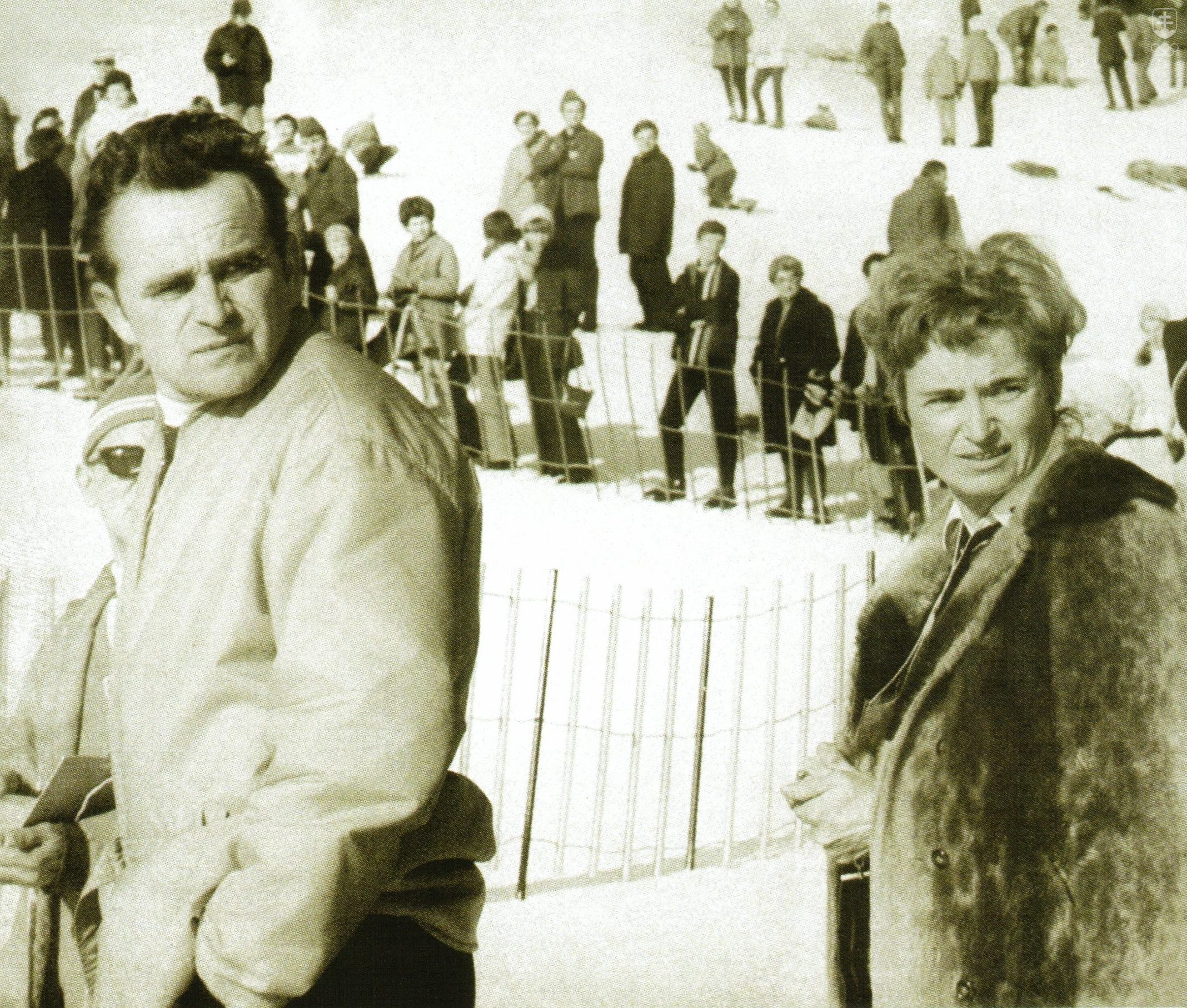 Ladislav Harvan spolu s ďalšou veľkou postavou slovenského lyžovania Magdou Holou.