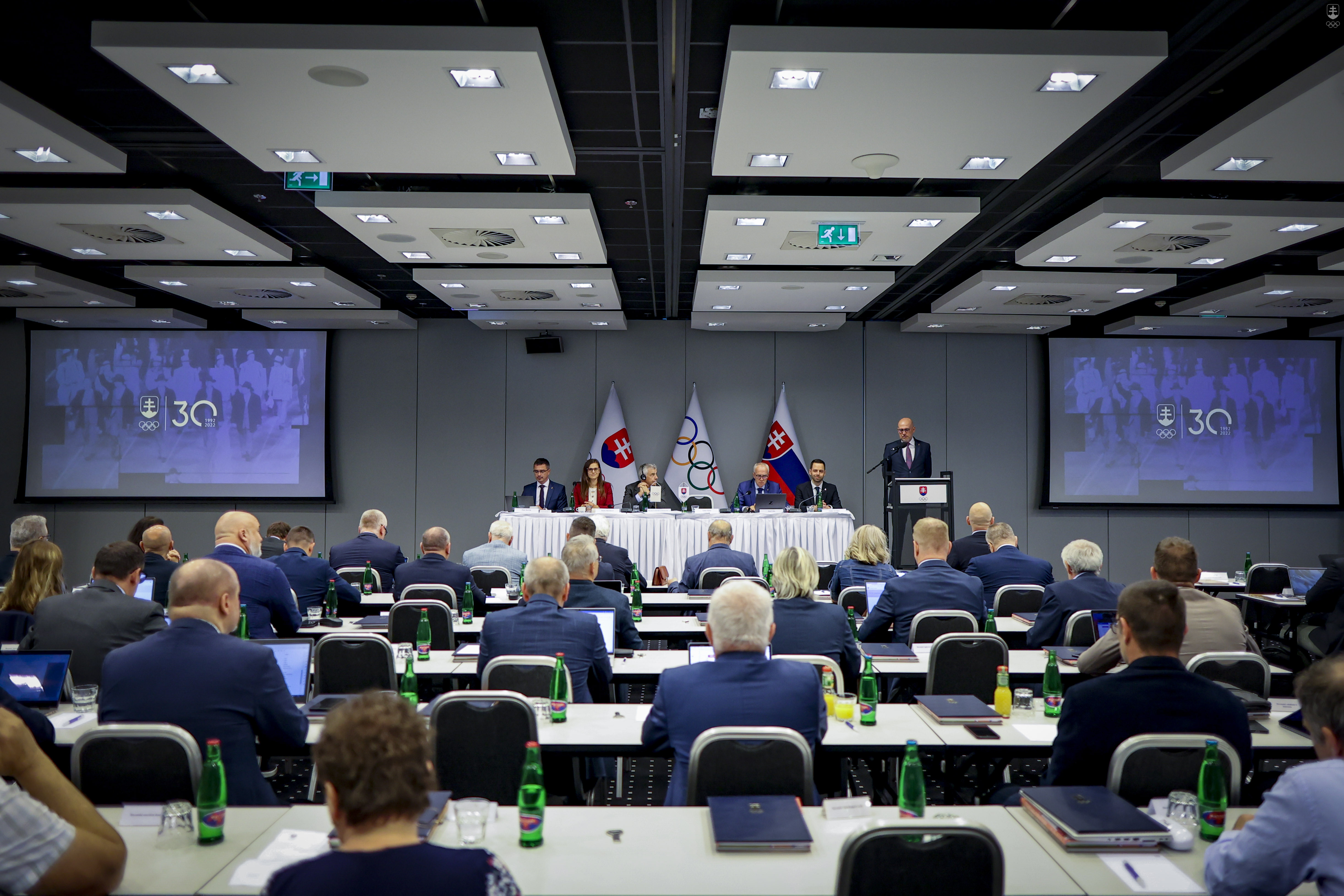 Ilustračná fotografia zo 64. VZ SOŠV, ktoré jednomyseľne schválilo Deklaráciu slovenského športu 2023.