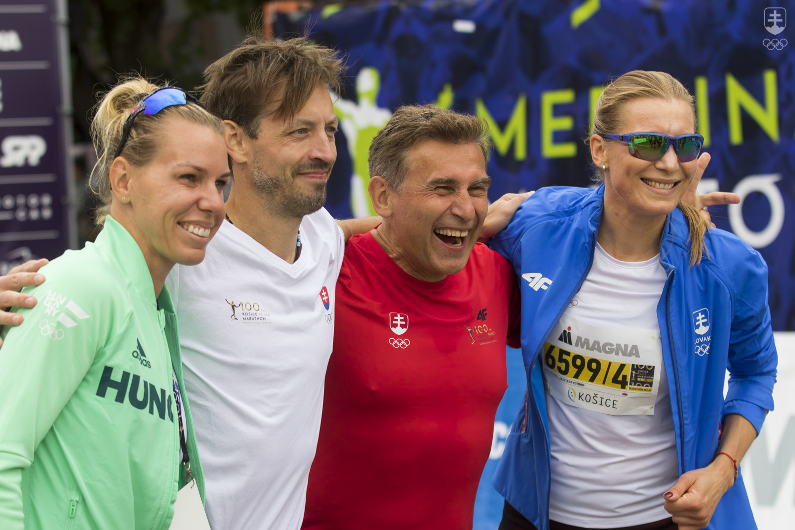 Členovia štafety V4 Olympians na Medzinárodnom maratóne mieru v Košiciach mali aj po dobehu veľmi dobrú náladu.