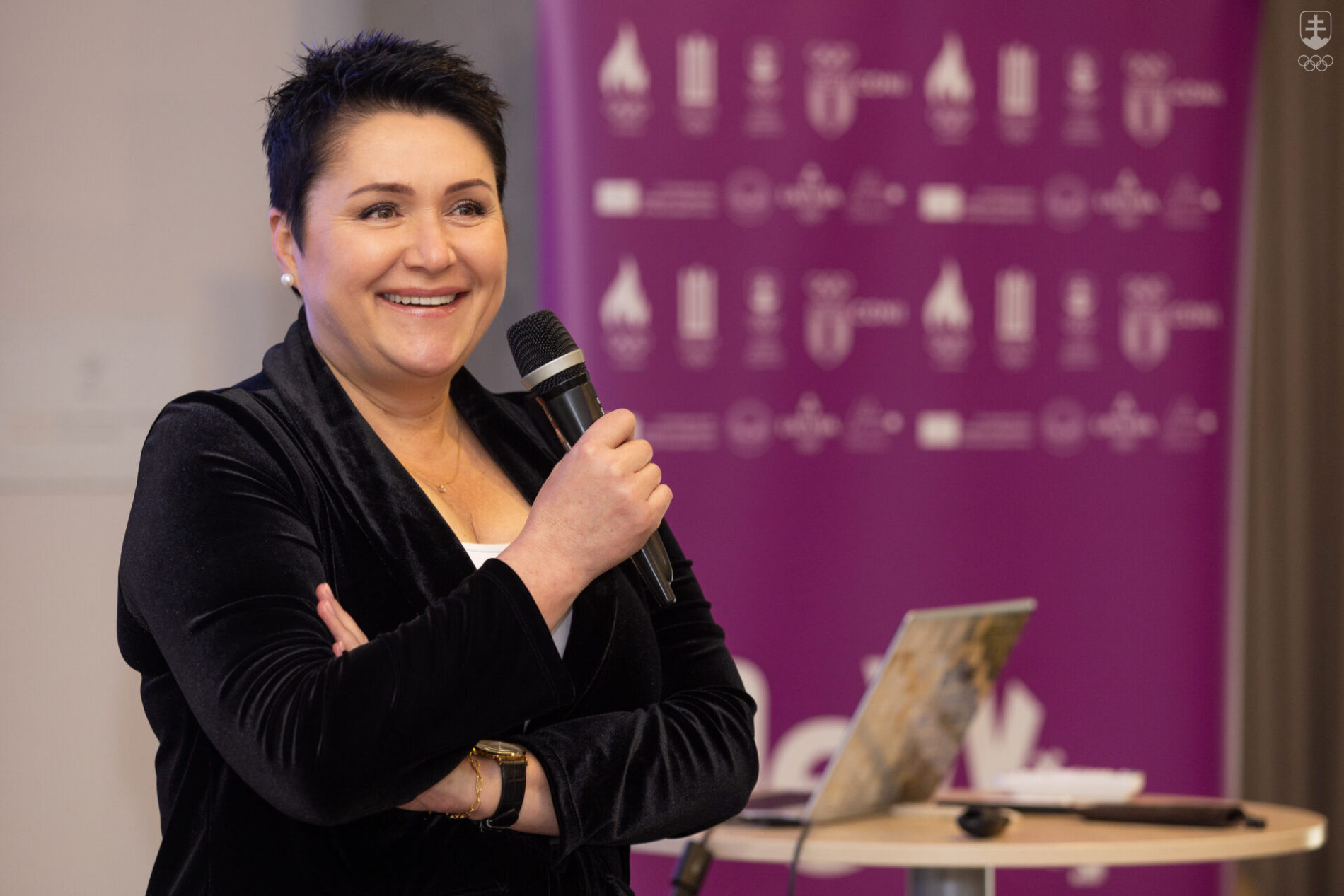 Prezidentka Litovského olympijského výboru Daina Gudzinevičiutė počas workshopu NewMiracle vo Vilniuse.