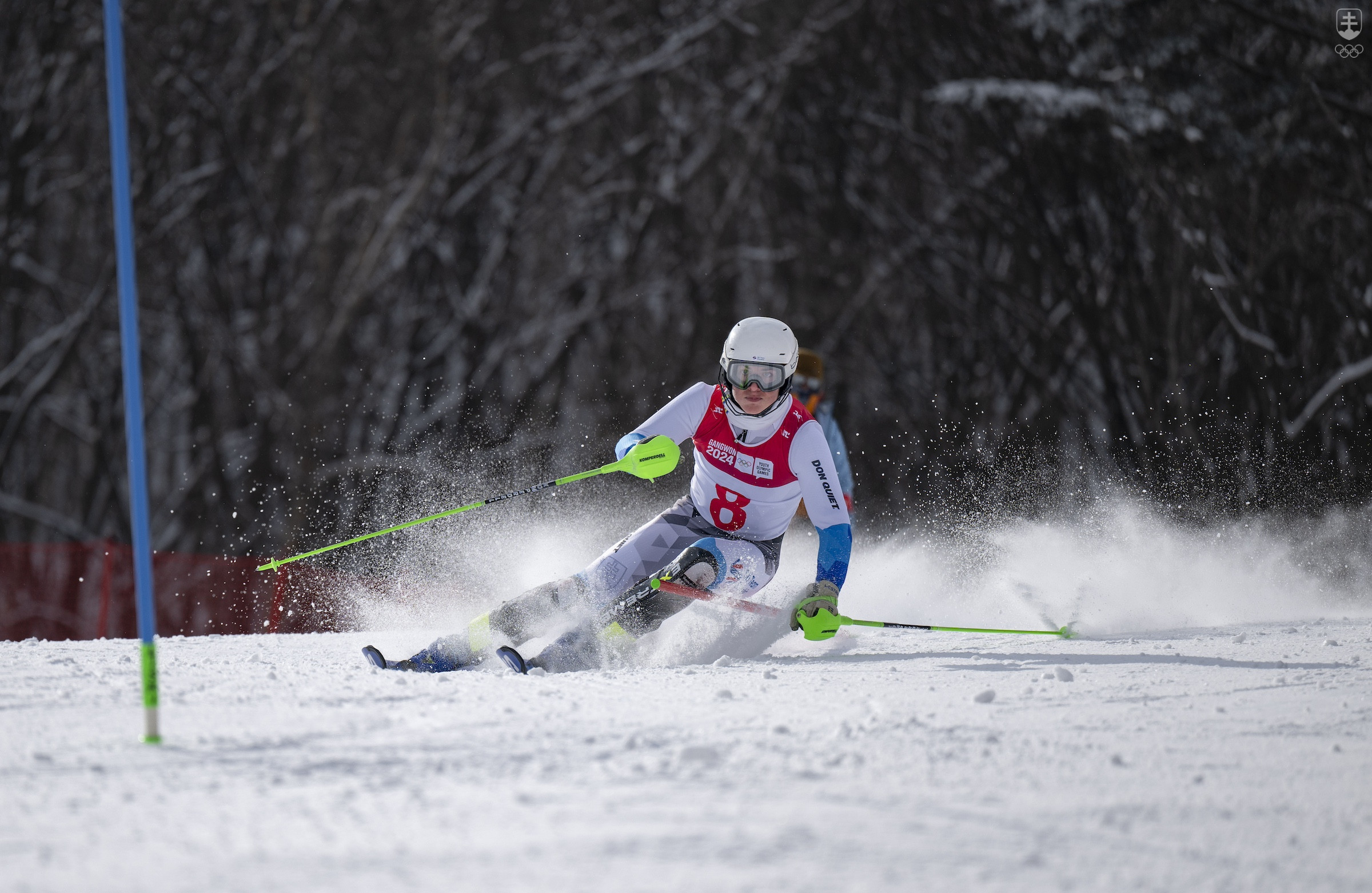 Andrej Barnáš na trati kombinačného slalomu na ZOH mládeže v Kangwone.
